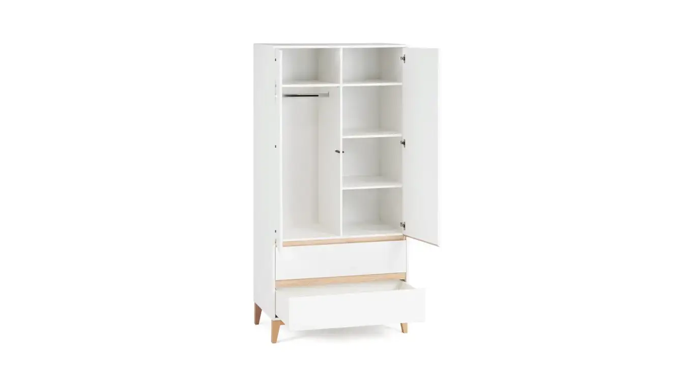 Шкаф двухдверный Orel, цвет Белый премиум + Дуб Сонома фото - 5 - большое изображение